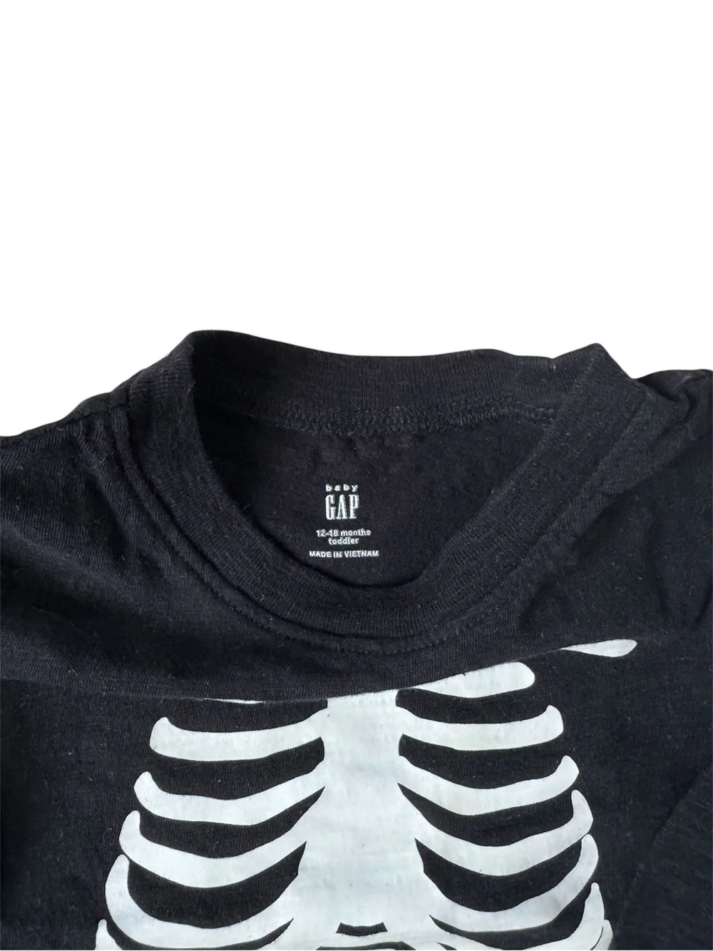 GAP Kids Black Skeleton Long Sleeve Shirt— Size 12-18 months